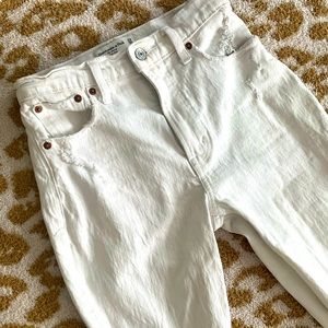 White Abercrombie & Fitch High Rise